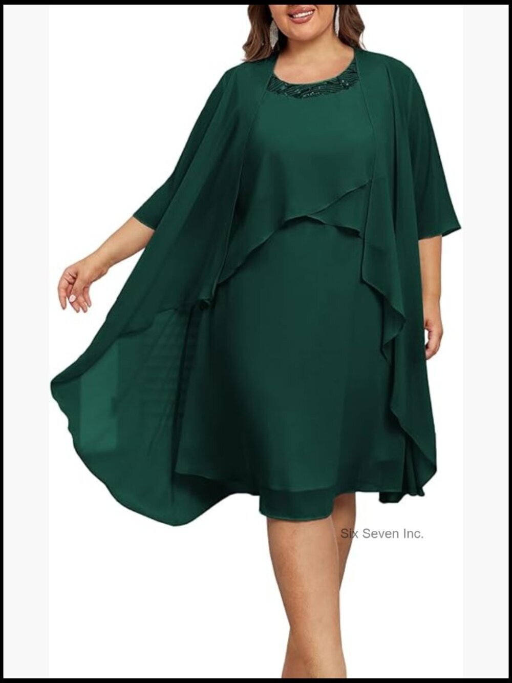 Plus Size 2 Piece Formal Dress with Jacket, Polyester Viscose